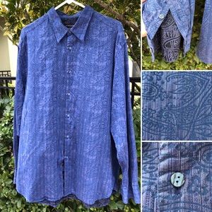 Jhane Barnes Men’s XXL Blue Paisley Shirt